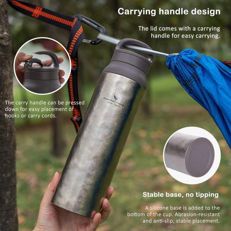 Boundless Voyage 800ml / 27oz Titanium Water Bottle Vacuum Insulated