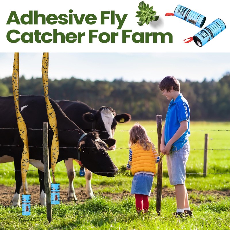 Qualirey 160 Pack Fly Strips Sticky Fly Trap Indoor Outdoor