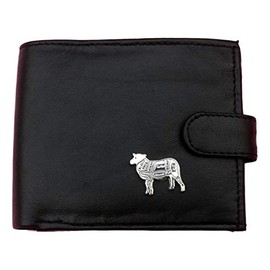 Butcher Sheep Black Leather Mens Wallet RFID Protection