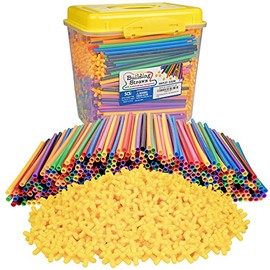 1000pc Building Straws & Connectors Set for Kids - STEM Educational Construction Toy Includes Assorted Colors & Interlocking Connectors - Helps Develop Motor Skills & Learning - Age 3+
