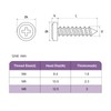 sourcing map M6x20mm Flat Head Phillips Drive Self Tapping Screws,