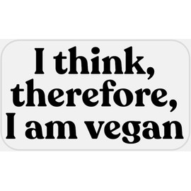 I Think Therefore I Am Vegan - 50 Stickers Pack 2.25 x 1.25 inches