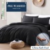 LANE LINEN Single Duvet Cover Set Black - Pre Washed