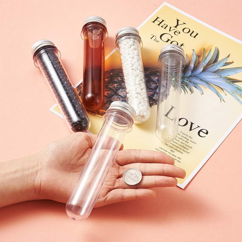 Magibeads 12Pcs Clear Tube Plastic Bead Containers with Lids 5.9