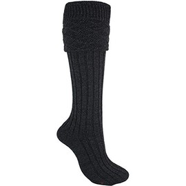 Scottish Wool Kilt Hose In Charcoal Grey Traditional Design Size Large - UK: 8.5-11.5