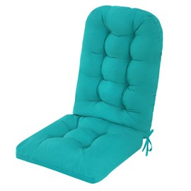 PRIMEPATIO Adirondack Chair Cushion, Rocking Chair Cushions Outdoor Waterproof, Replacement High Back Cushioned Seat Pad with Ties for Indoor Patio Porch Garden, 49x20x5 Inch Set of 1, Blue