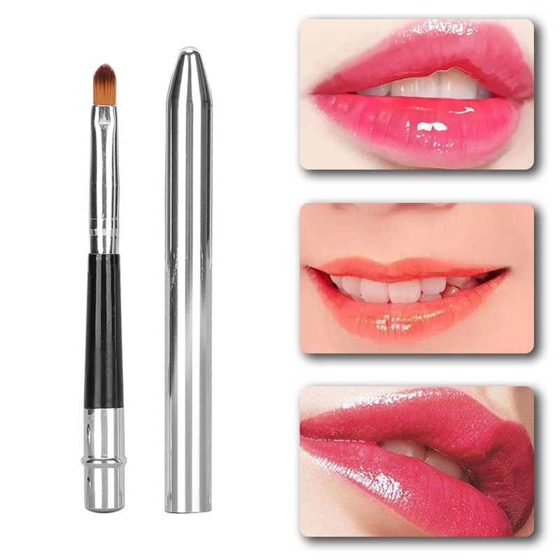 2pcs Retractable Lip Brush, Sealing Design Travel Lip Gloss Brush,