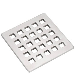 Holge 3.75 Inch Square Shower Drain Cover 5mm Thick Floor Drain Square Grille (Brushed Nickel)