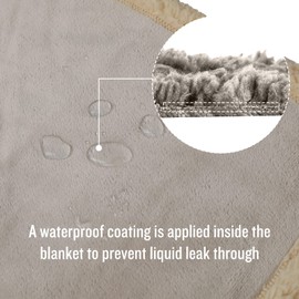 luciphia Waterproof Pet Blanket, Fluffy, Double Layer, Compact, Dog Blanket, Cat, Puppy, Grey White, M (100 x 145 cm)