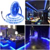 ALITOVE 16.4ft 5050 Blue LED Flexible Strip Ribbon Light Black