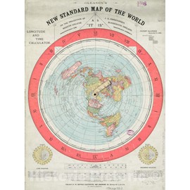 Historical Map, 1892 Gleason's New Standard map of The World : on The Projection of J. S. Christopher, Modern College, Blackheath, England, Vintage Wall Art : 31in x 44in