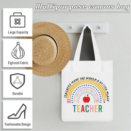 2 Pack Teacher Gifts for Women,Teacher Appreciation Gifts,Teacher Christmas Gifts,Teacher Tote Bags,Graduation Gifts for Teachers,Thank You Gifts for Teacher