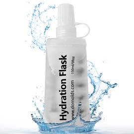 IANZE Premium Collapsible Water Bottle-150ml (5.29 oz), Portable Soft Flask Water Bottle for Hydration Pack/Running Vest- Folding Water Bottle for Running, Hiking, Cycling (White 150ml)