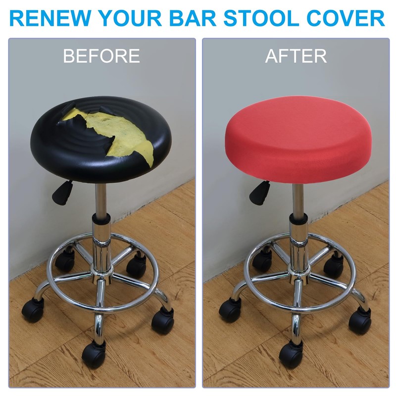 PATIKIL 11" Round Bar Stool Cover, 3 Pack Elastic Bar