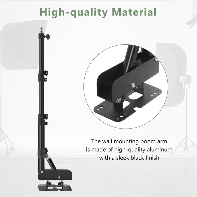 MSKIRA Ring Light Wall Mount with Triangle Base, 43.3inch/110cm Length