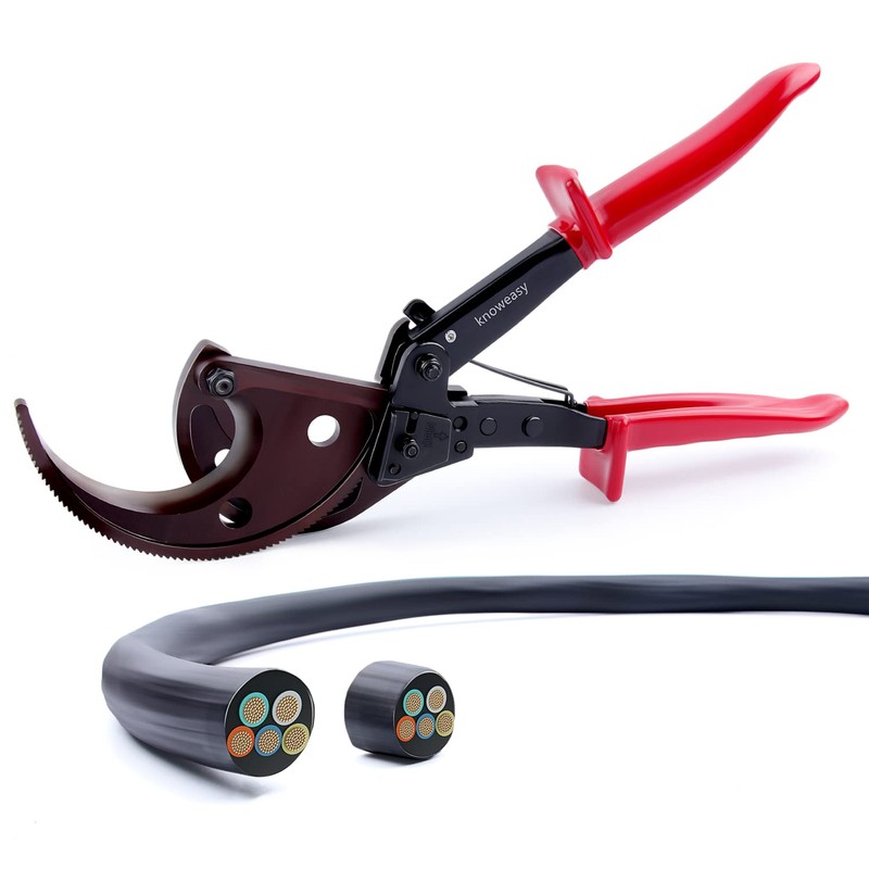Knoweasy Cable Cutter and Ratchet Wire Cutter - Cuts Through