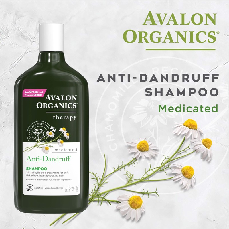 Avalon Organics All Natural Dandruff Therapy Shampoo, 11 Fl Oz