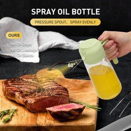 undersary Oil Spray Bottle 2 in 1 Oil Dispenser and Oil Sprayer -15.5oz/460ML Oil Sprayer For Cooking,Salad,Barbecue,Frying (Green)
