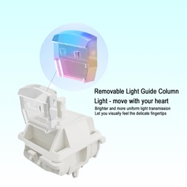 Gateron Smoothie Keyboard Switch for Mechanical Gaming Keyboard,Linear 40gf 5-Pin Factory Pre-lubed 22mm Dual-Stage Spring RGB LED Full POM White Keyboard Switch(Smoothie 108PCS)