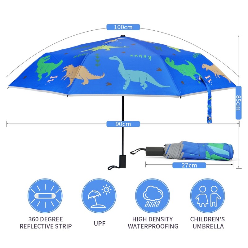 MorLuks Children's Reflective, Pocket Umbrella with Reflective Band, Children's Umbrella