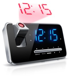 Brandson Radio Alarm Clock with Projection - Digital Projection Alarm Clock with LED Display, 3 Brightness Levels, Dual Alarm and FM Radio
