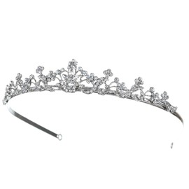 Elegant Bridal Floral Rhinestone Crystal Wedding Prom Tiara Crown T1076