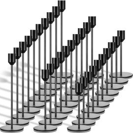 Tioncy 30 Pcs Candlestick Holders Bulk 5.7/7.7/9.7 Tall, Metal Taper Candle Holders fit 0.75 Inch Thick Pillar Candle Stick Elegant Decor for Table Centerpiece Wedding Party (Gold)