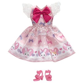 Takara Tomy LW-01 Licca-chan Dress, Ribbon Rabbit, Changeable Dresses, Pretend Play, Toy for Ages 3 and Up