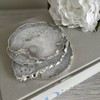 Crystal Coasters -White and Silver Salt Agate - Set of