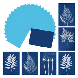 MECCANIXITY Cyanotype Paper, 32 Sheet High Sensitive Sun Print Paper Kit Blue Crafts for Adults DIY Project Art, 4.1x2.9 Inch (A7)