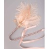 Aimimier 1920s Flapper Feather Headband Champagne Feather Headpiece with Rhinestone