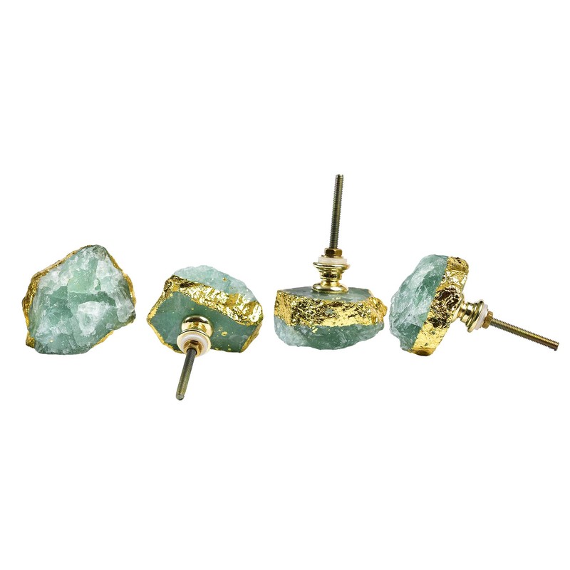 AMOYSTONE Natural Crystal Drawer and Pulls Kitchen Cabinet Knobs 4pcs