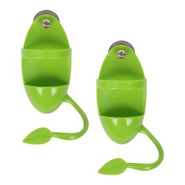 Fyfjur 2Pcs Bird Parrot Cuttlebone Holder with Perches Cuddle Bone Feeding Racks, Cuttlefish Bone with Holder, for Pet Bird Supplies Fruit Vegetable Millet Container