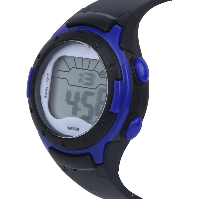 Electronic Watch Children Sports 3ATM Waterproof PU Strap Wrist WatchBlack