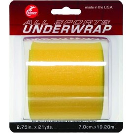 Cramer Tape Underwrap, Single Roll, Yellow, Non-Latex Pre Wrap to Protect Skin from Irritation and Discomfort Caused by Athletic Tape, Tearable Sports Wrap, Non-Adhesive, 2.75" x 21 Yards
