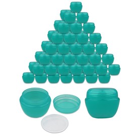 Beauticom® 48 Pieces 50G/50ML TEAL Color Frosted Container Jars with Inner Liner for Scrubs, Oils, Salves, Creams, Lotions, Makeup Cosmetics, Nail Accessories, Beauty Aids - BPA Free