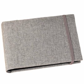 Small Photo Album with Black Pages and Linen Cover,Photo Album 4x6 with 100 Pockets,Holds 100 Photos or Postcards,Journal for Recording Memories,Art and Postcard Display(Grey)