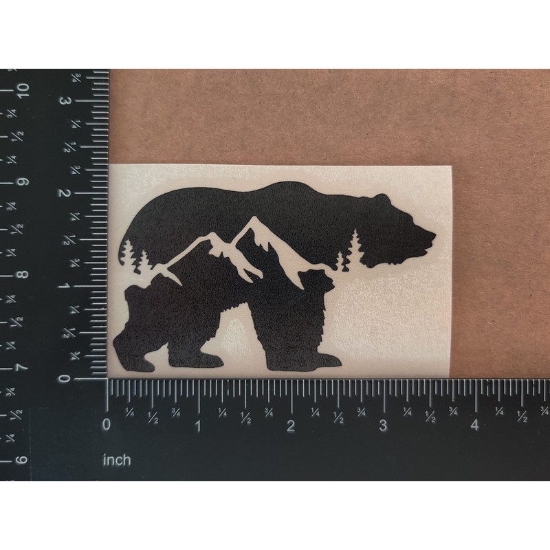 Bear Decal 4 Pack: Bear Mountain Silhouette, Momma Bear and