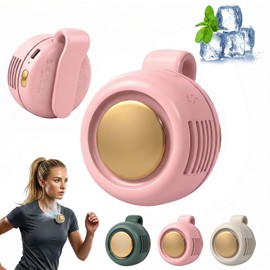Brabantia Portable Mini Clip On Fan, Clip-On Bladeless Fan For Shirt with 3 Speeds Mini Portable Fan for Waist Clips Suitable for Outdoor, Office, Travel, Sporting (Pink)