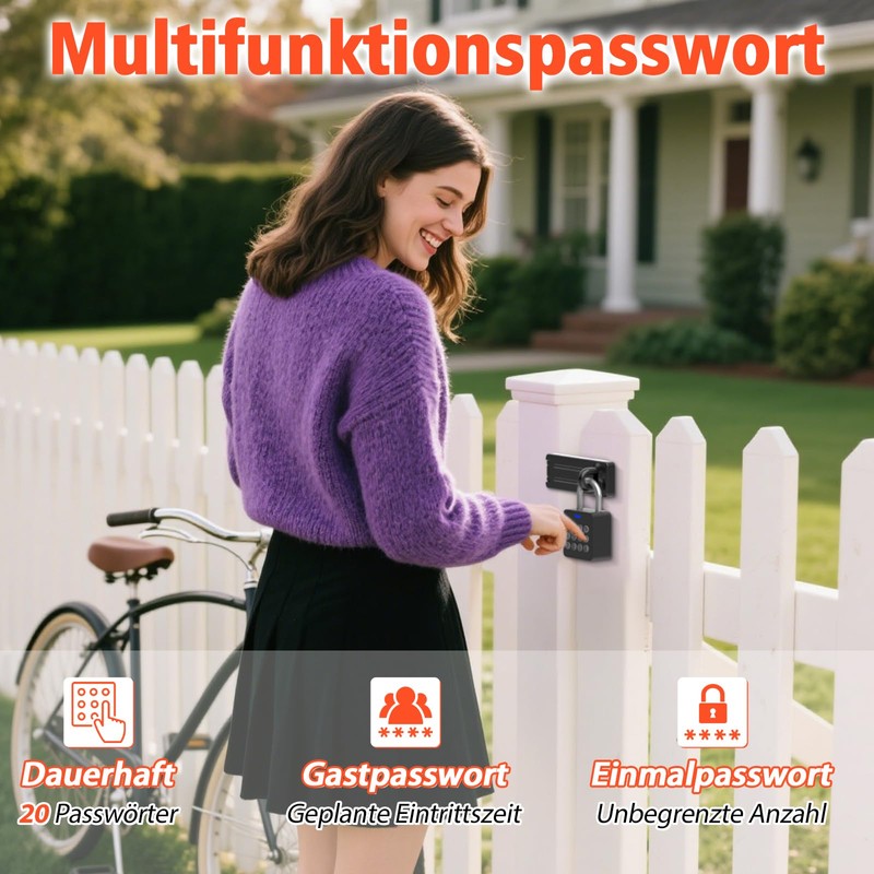 Anweller Fingerprint Lock Padlock Fingerprint with App, Lock with Fingerprint