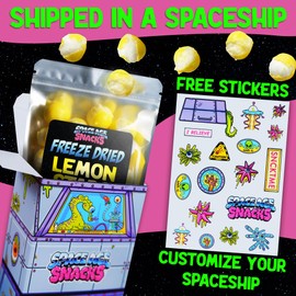 Freeze Dried Candy - Premium Freeze Dried Lemon Stars Shipped in a Box for Extra Protection - Space Age Snacks Freeze Dry Candy for All Ages Dry Freeze Candy (5 Ounces)