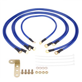 Car Grounding Kit, Universal PVC Grounding Wire Kit Auto Car Earth Cable System Ground Automotive Grounding Kit