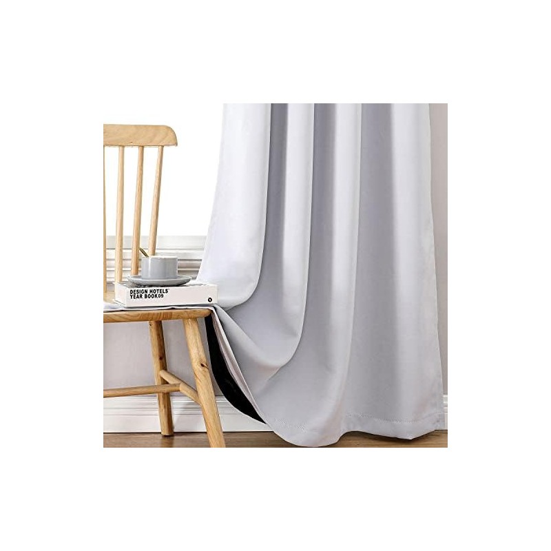 ChrisDowa Cortinas 100 opacas para recámara con forro negro, 2