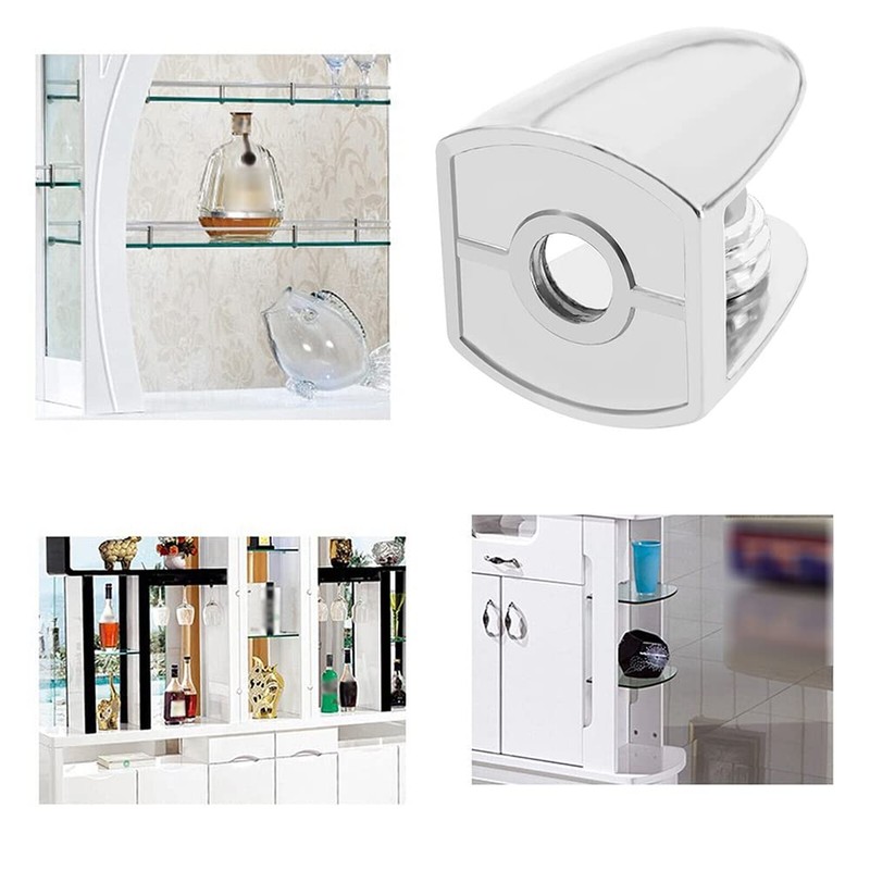 Pack of 4 Glass Shelf Bracket Adjustable Clamp Brackets Holders