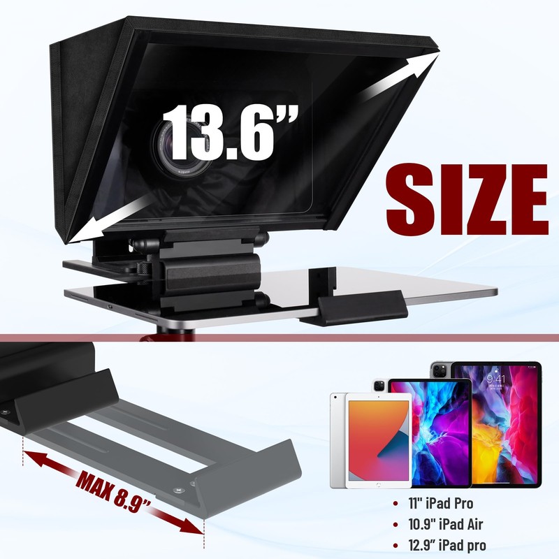 GEIMRSY i7 /14-inch teleprompter with Remote Control, Adjustable Camera mounting