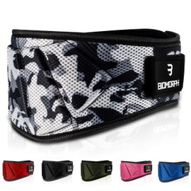 BIOMORPH Neoprene Weight Lifting Belt for Strength Training, Powerlifting, Bodybuilding, Crossfit for Men and Women (Camo, L)