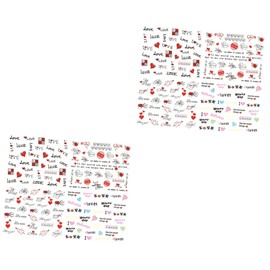 Ipetboom 8 Pcs Heart Charm Nail Art Sticker Kit Nail Stickers Valentine's Day Manicure Template