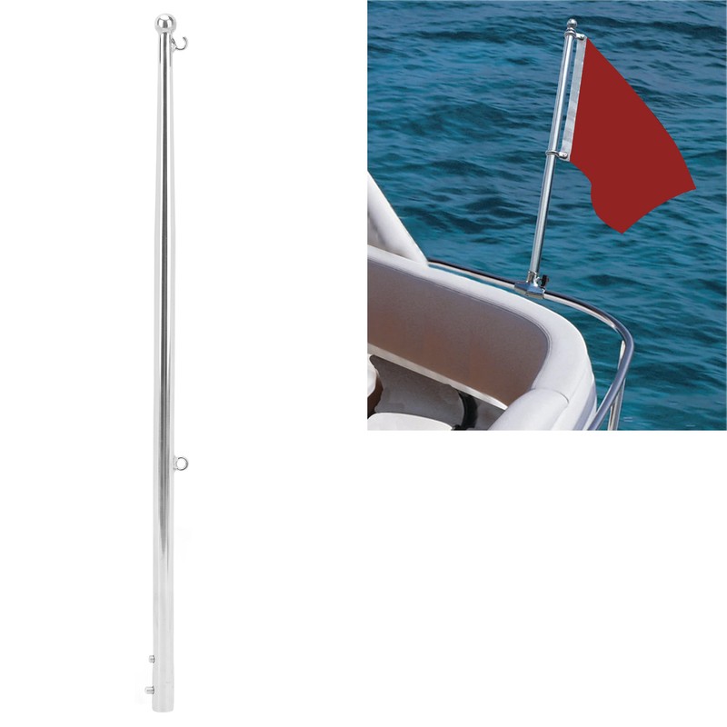 Flag Pole 610mm Stainless Steel Weather Resistant Rustproof Marine Flagpole