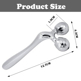 DMZK 3D Face Roller, Face Massager 360° Rotation Massage Roller Skin Care Firmer Anti-Wrinkle Muscle Relaxation Tool for Face Tightening and Body (Silver)