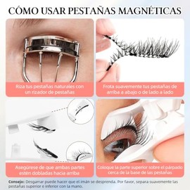Pestañas Postizas Magneticas,2 Pares Superior e Inferior de Pestañas Magnéticas Naturales Sin Pegamento,Pestañas Magnéticas Reutilizables con Aplicado